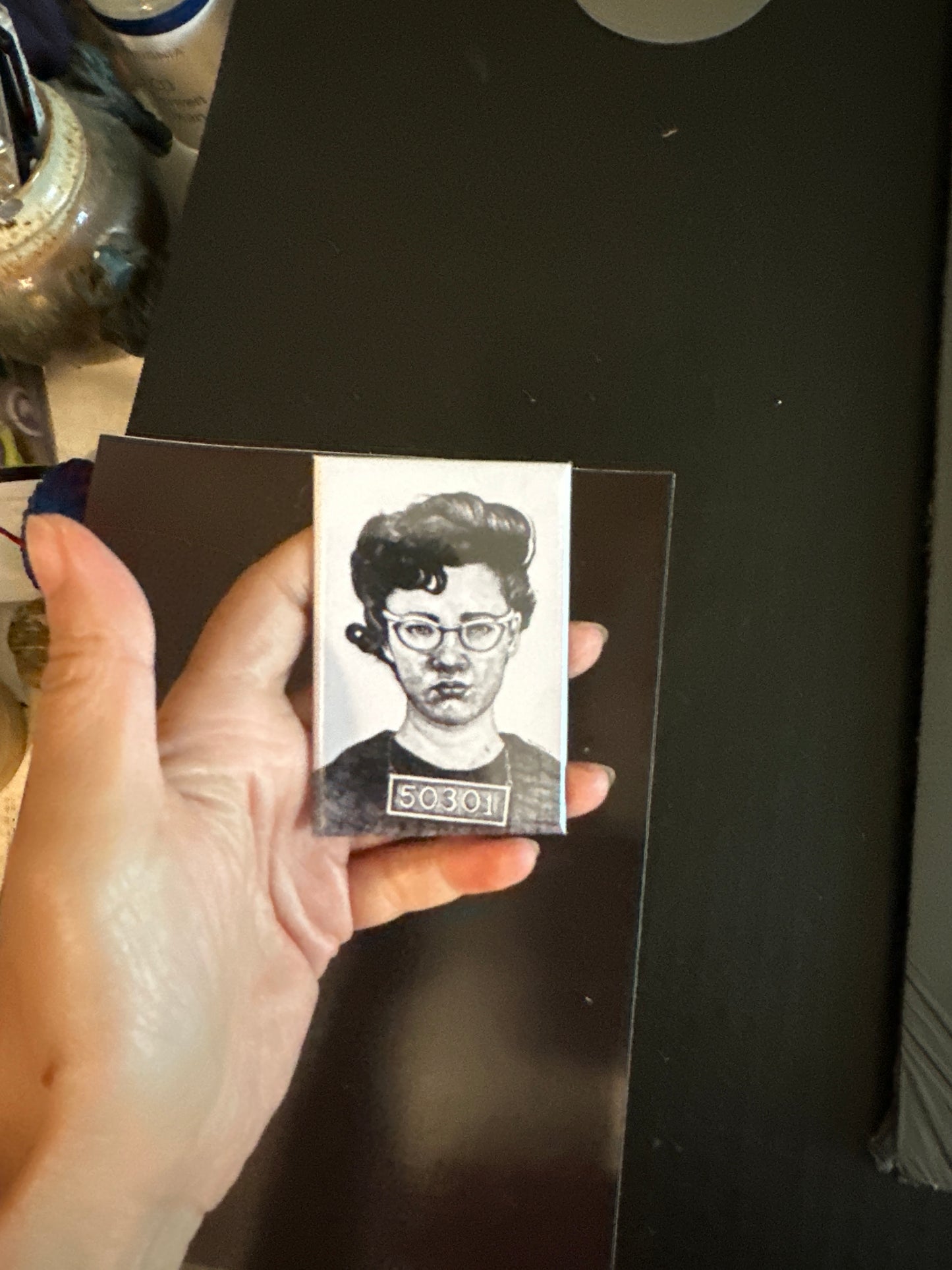She Was Seen – June M. Allen / 50301 – Fridge Magnet
Hand-drawn Portrait of a Forgotten Woman (1963)